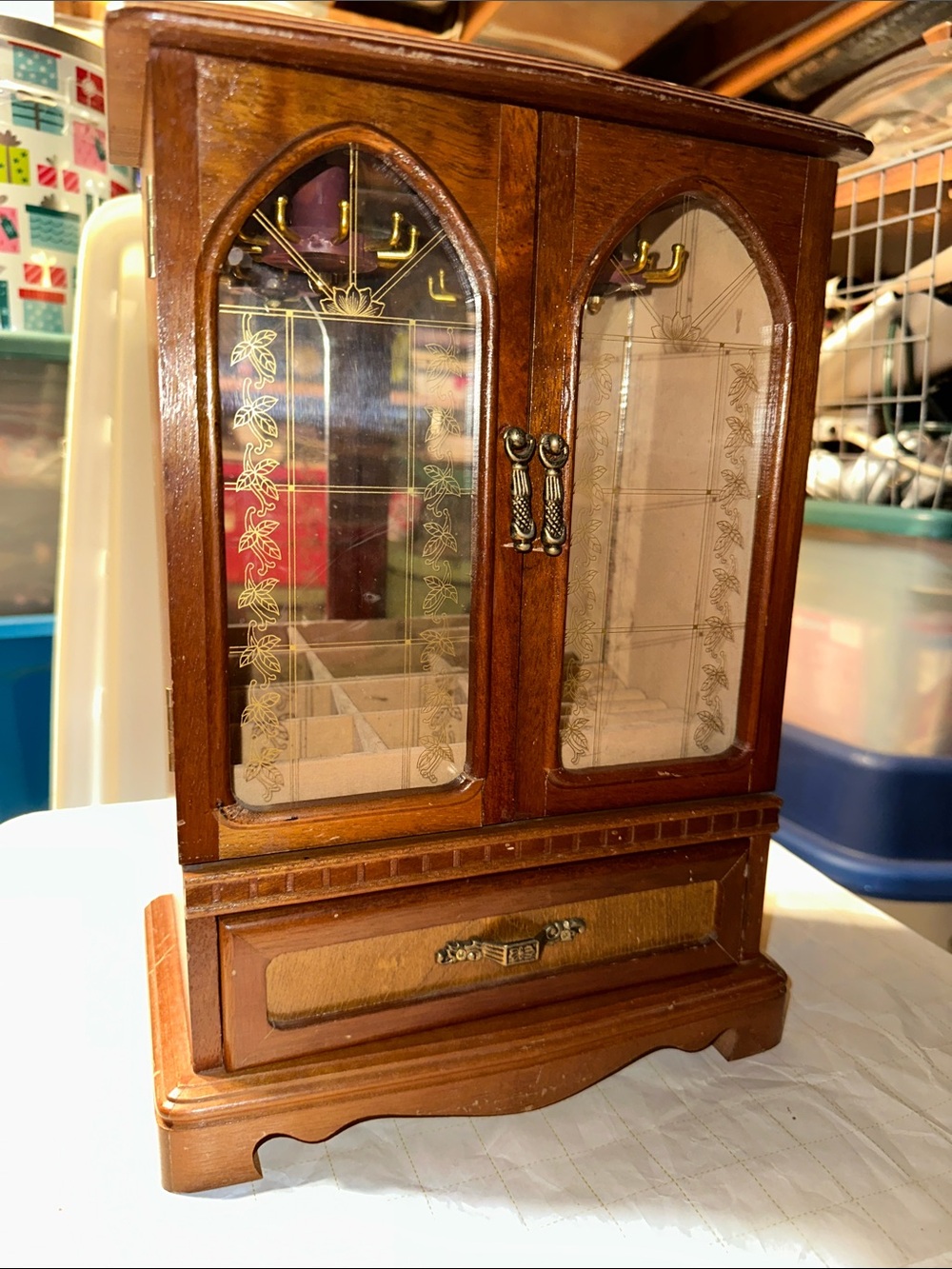 Wood Armoire style jewelry box